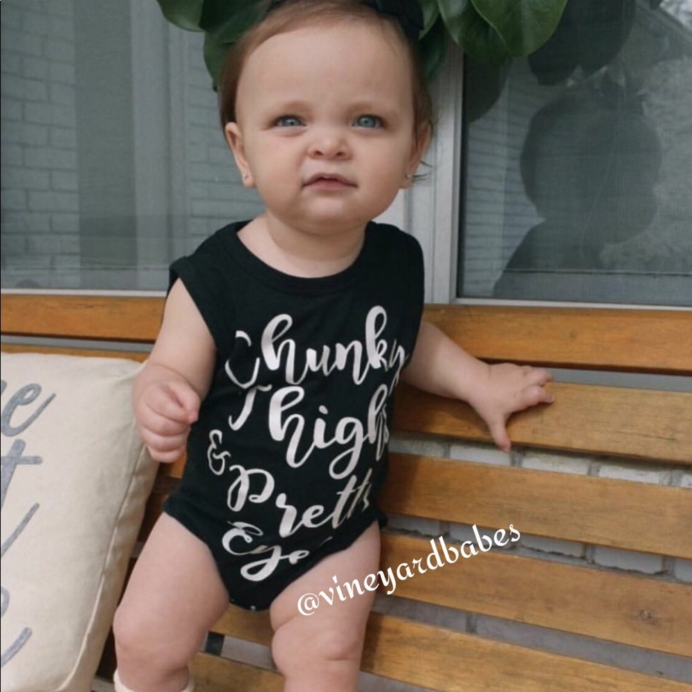 Chunky Thighs & Pretty Eyes Onesie 12-18 mth